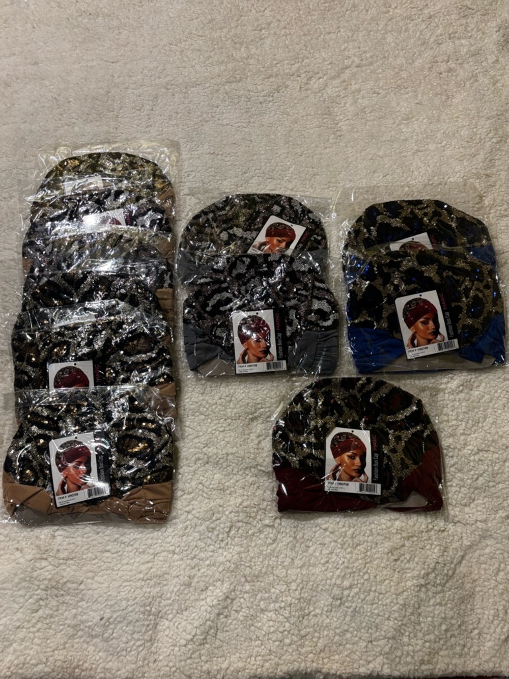 Magic Kids Sequin Leopard Beanie - Black & Gold Accent